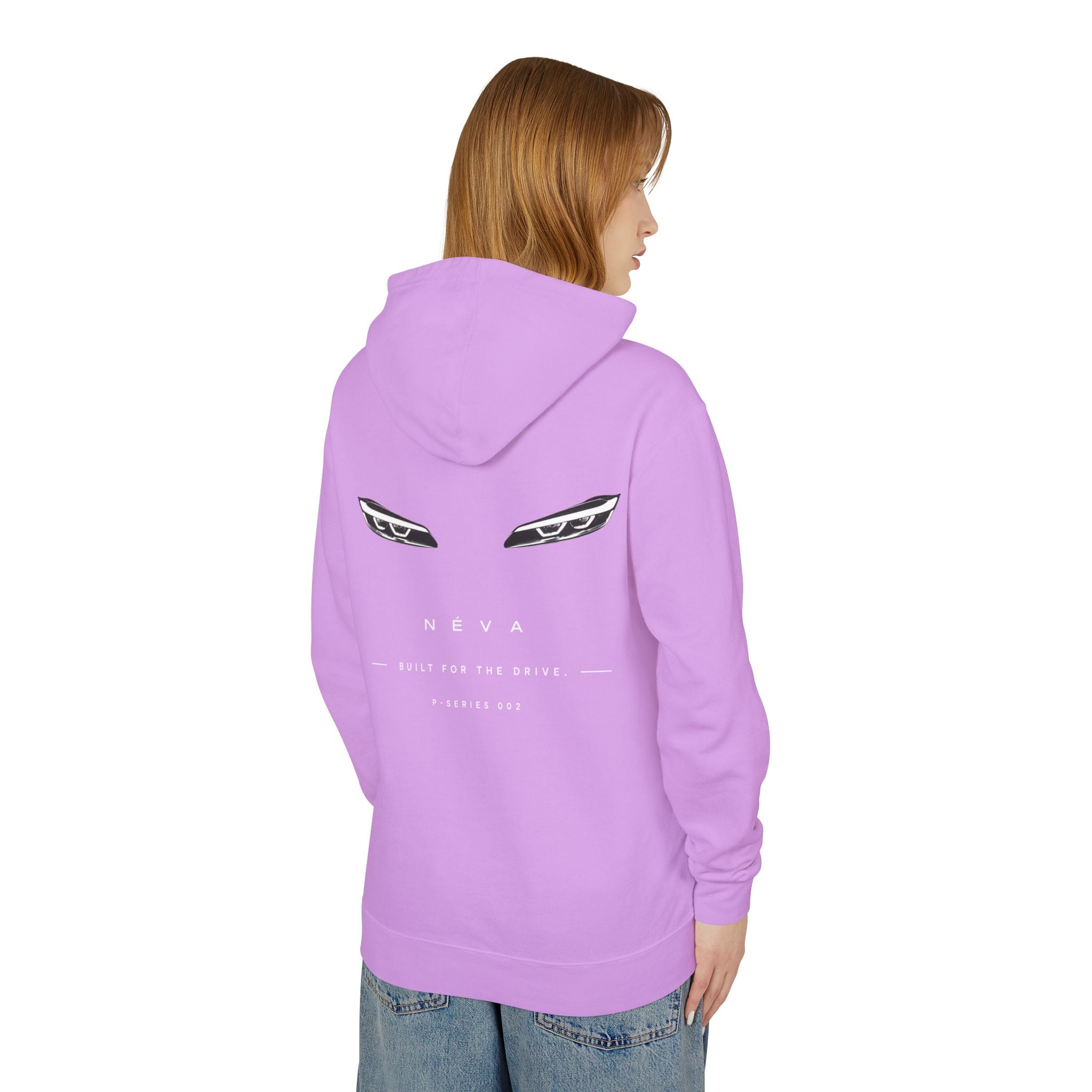 Sleek Car Headlight Eyes Graphic Lightweight Hoodie