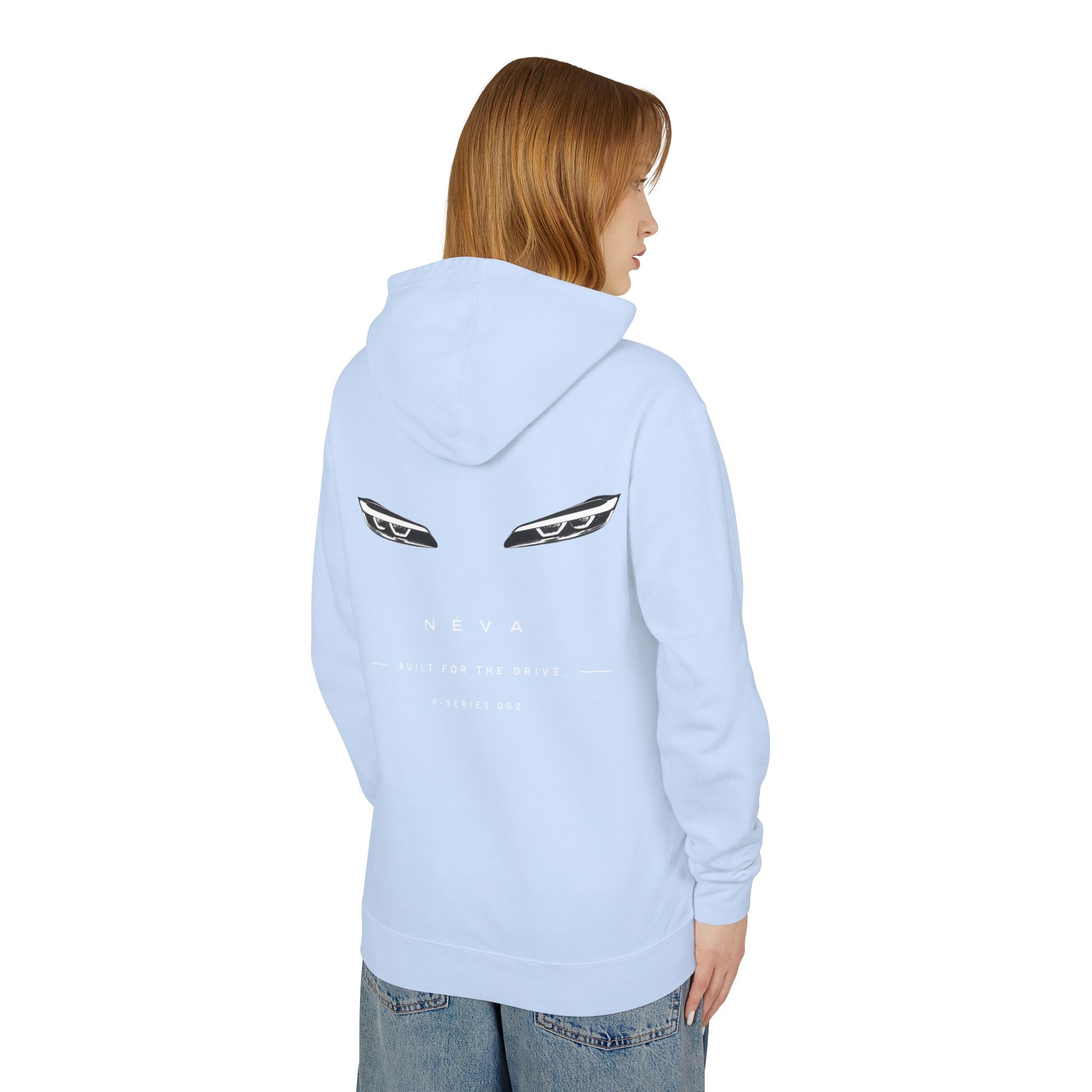 Sleek Car Headlight Eyes Graphic Lightweight Hoodie