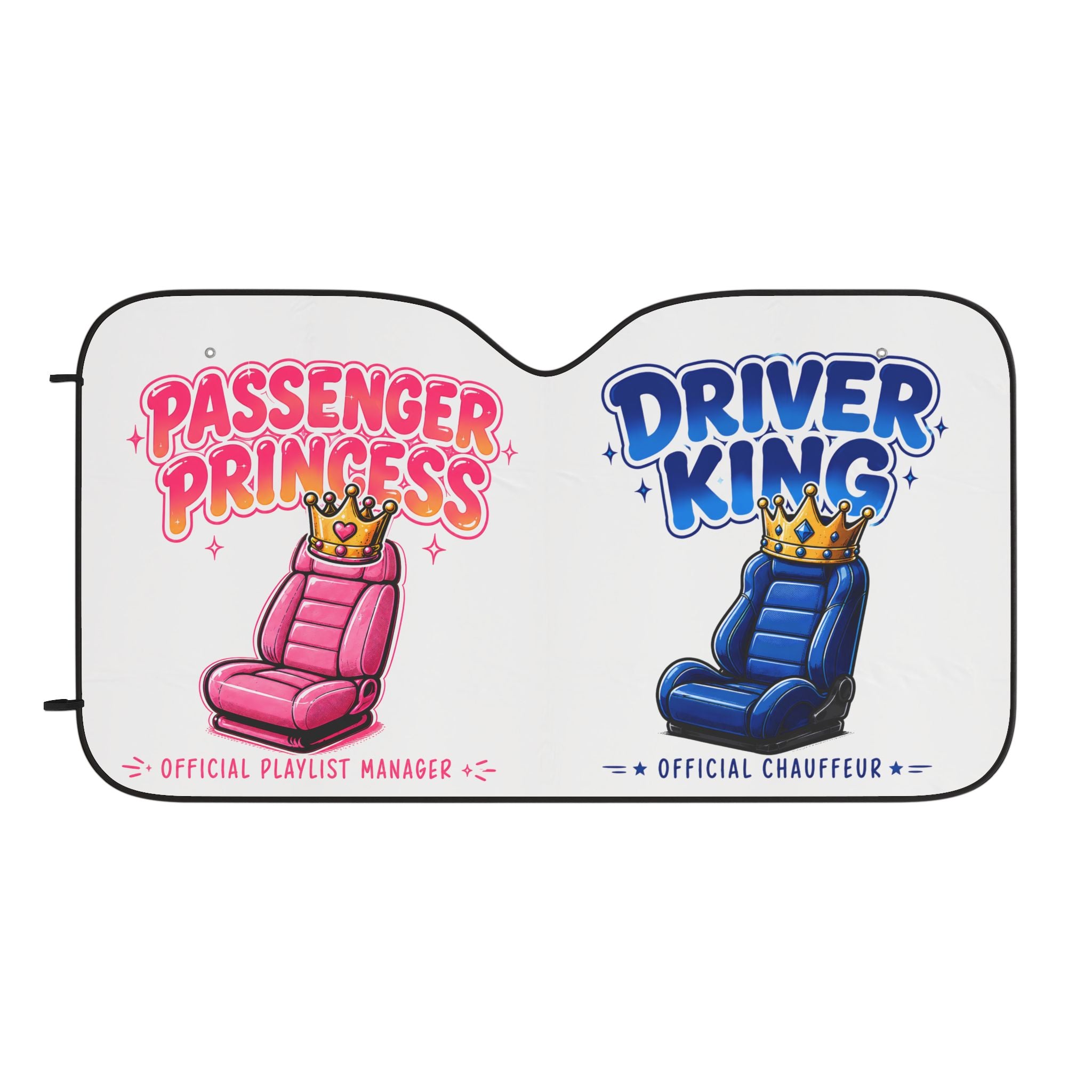 Passenger Princess & Driver King Car Sun Shade
