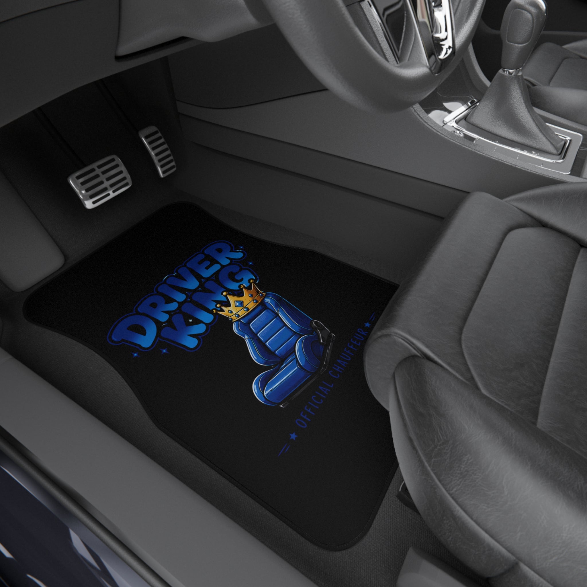Car Mats — "Driver King" & "Passenger Princess" Matching Set (4-Piece)
